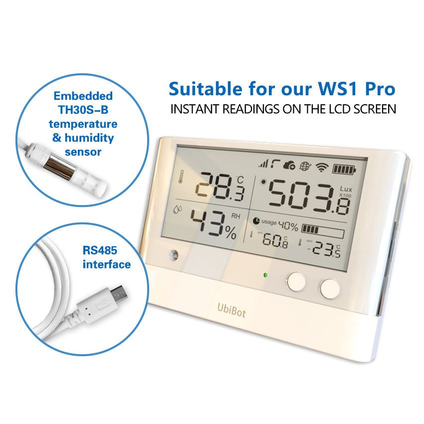 UbiBot WS1 Cloud-based WiFi and Sim Version Temperature Sensor, Wireless 2.4ghz Temperature and Humidity Monitor