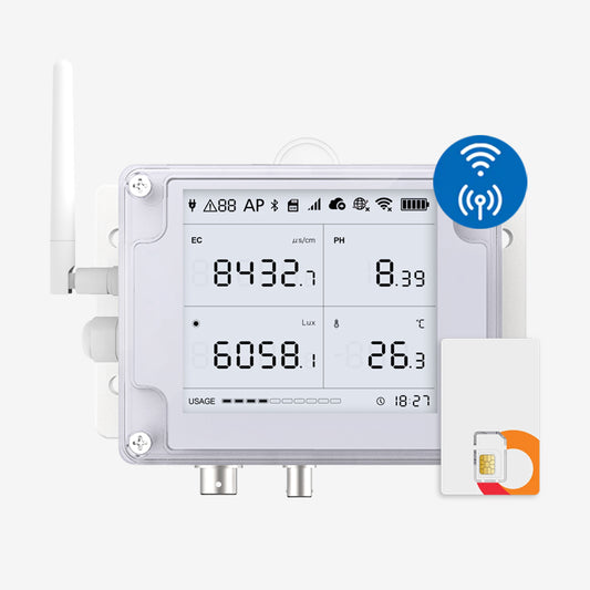 Ubibot GS2 EC PH モニター - 2.4GHz WiFi および 4G 