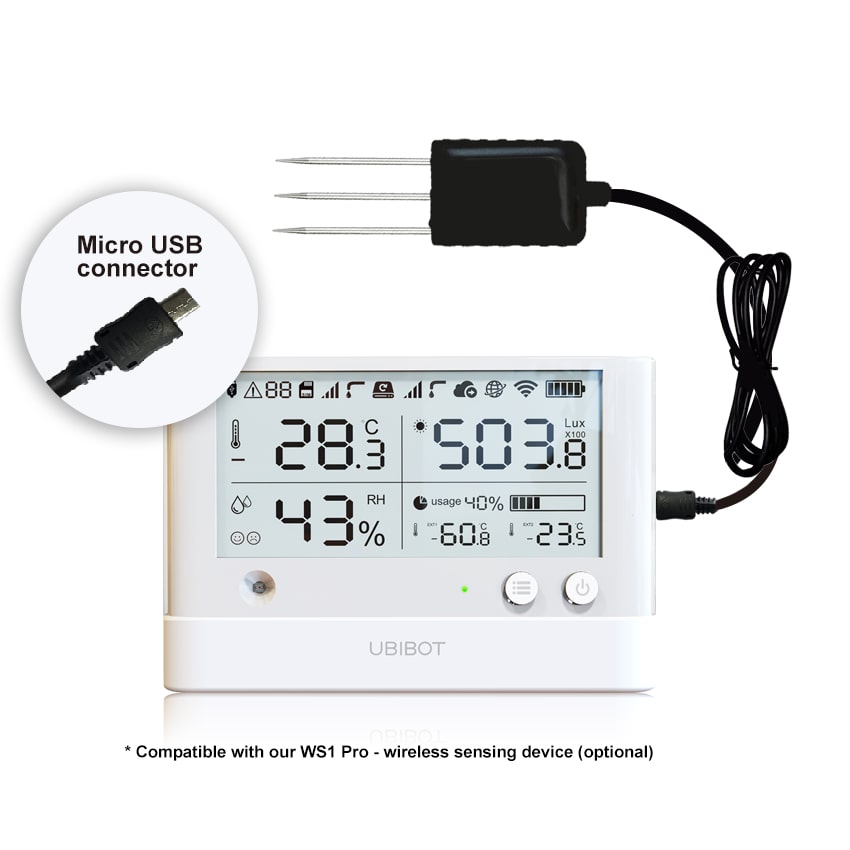 soil moisture and temperature meter Soil Temperature and Moisture Sensor – UbiBot Online Store